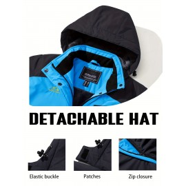 Large-size Women's Waterproof Soft-shell Ski Jacket with Fleece Lining, Hooded, Multiple Pockets, Warm, Comfortable, Bright Colors, Plus-size Coat for Outdoor Sports, Snowsports, Snowboarding, Hiking, Mountaineering, Camping, Daily Casual Work