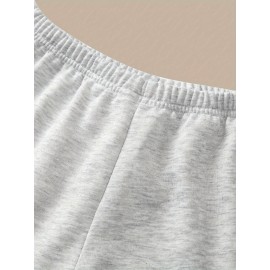 Women's Y2K-Inspired Stretchy Waist Shorts - Solid Color, Polyester & Spandex Blend, Machine Washable